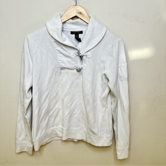New Lauren Ralph Lauren Sweater Womens Size Large White Toggle Buttons‎ Pullover - Picture 11 of 11